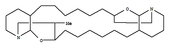 Molecular Structure of 122908-11-6 (5H,17H-1,23:11,13-Diethano-2H,14H-[1,11]dioxacycloeicosino[2,3-b:12,13-b']dipyridine,eicosahydro-25-methyl-, (1R,4aR,11R,12aS,13R,16aR,23R,24aS,25S)- (9CI))