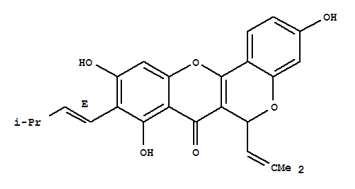 Molecular Structure of 123064-86-8 (6H,7H-[1]Benzopyrano[4,3-b][1]benzopyran-7-one,3,8,10-trihydroxy-9-[(1E)-3-methyl-1-butenyl]-6-(2-methyl-1-propen-1-yl)-, (+)-)