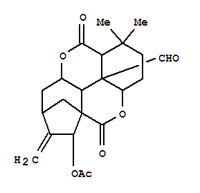 Molecular Structure of 123086-85-1 (Enmein-10-oic acid,1-(acetyloxy)-8,10-deepoxy-1-deoxo-13-deoxy-5-hydroxy-8-oxo-, d-lactone, (1a,5a)- (9CI))