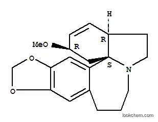 Molecular Structure of 123123-42-2 (2H,4H-[1,3]Dioxolo[4,5-h]indolo[7a,1-a][2]benzazepine,1,5,6,12,13,15a-hexahydro-13-methoxy-, (11bS,13R,15aR)-)