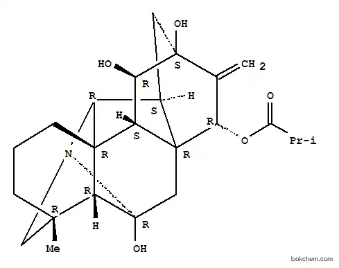 Molecular Structure of 123151-94-0 (Hetisan-6,11,12,15-tetrol,15-(2-methylpropanoate), (11b,15a)- (9CI))