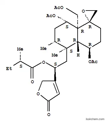 Butanoic acid,2-methyl-,(1S)-2-[(1R,4R,4aR,5S,6R,8S,8aR)-4,8-bis(acetyloxy)-8a-[(acetyloxy)methyl]octahydro-5,6-dimethylspiro[naphthalene-1(2H),2'-oxiran]-5-yl]-1-(2,5-dihydro-5-oxo-3-furanyl)ethylester, (2S)-