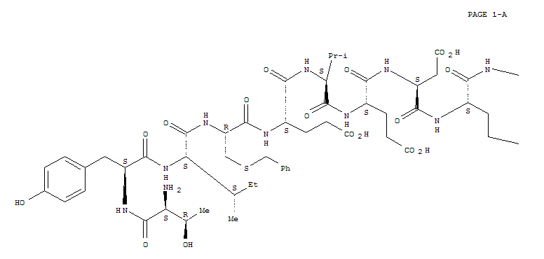 L-Glutamic acid,L-threonyl-L-tyrosyl-L-isoleucyl-S-(phenylmethyl)-L-cysteinyl-L-a-glutamyl-L-valyl-L-a-glutamyl-L-a-aspartyl-L-glutaminyl-L-lysyl-L-a-glutamyl- (9CI)