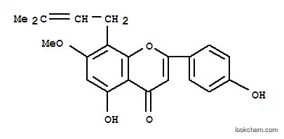 Molecular Structure of 123549-17-7 (4H-1-Benzopyran-4-one,5-hydroxy-2-(4-hydroxyphenyl)-7-methoxy-8-(3-methyl-2-buten-1-yl)-)