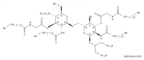 Molecular Structure of 123598-19-6 (3-{[(2S,3R,4R,5S,6R)-4-{[(dodecanoylamino)acetyl]oxy}-6-({[(2R,3R,4R,5S,6R)-4-{[(dodecanoylamino)acetyl]oxy}-6-(hydroxymethyl)-5-(phosphonooxy)-3-(tetradecanoylamino)tetrahydro-2H-pyran-2-yl]oxy}methyl)-5-hydroxy-3-(tetradecanoylamino)tetrahydro-2H-pyran-)