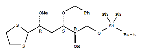 3-DEOXY-6-O-[(TERT-BUTYL)DIPHENYLSILYL]-2-O-METHYL-4-O-BENZYL-D-RIBO-HEXOSE CYCLIC 1,2-ETHANEDIYL DITHIOACETAL