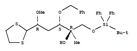 3-DEOXY-6-O-[(TERT-BUTYL)DIPHENYLSILYL]-5-C-METHYL-2-O-METHYL-4-O-BENZYL-D-RIBO-HEXOSE CYCLIC 1,2-ETHANEDIYL DITHIOACETAL
