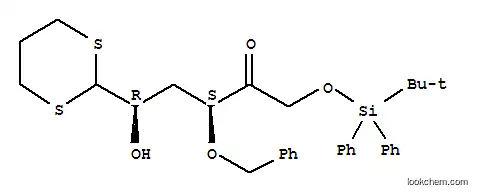 Molecular Structure of 123920-12-7 (D-erythro-Hexos-5-ulose, 3-deoxy-6-O-(1,1-dimethylethyl)diphenylsilyl-4-O-(phenylmethyl)-, cyclic 1-(1,3-propanediyl dithioacetal))