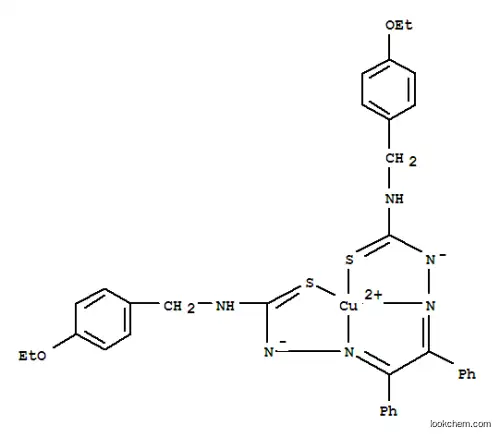 Molecular Structure of 124010-93-1 (copper(2+) N-(4-ethoxybenzyl)-2-[(2E)-2-{2-[(4-ethoxybenzyl)carbimidothioato]hydrazinylidene}-1,2-diphenylethylidene]hydrazinecarbimidothioate)
