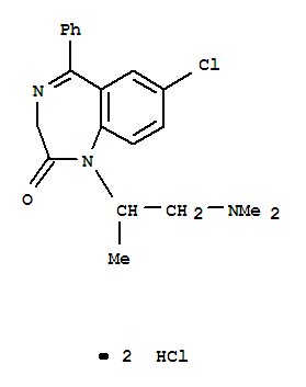 7-chloro-1-[1-(dimethylamino)propan-2-yl]-5-phenyl-3H-1,4-benzodiazepin-2-one dihydrochloride