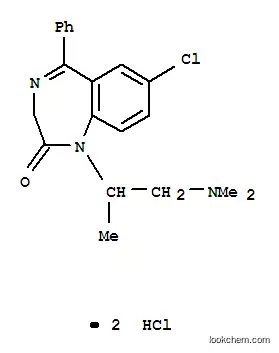 Molecular Structure of 1242-71-3 (7-chloro-1-[1-(dimethylamino)propan-2-yl]-5-phenyl-1,3-dihydro-2H-1,4-benzodiazepin-2-one dihydrochloride)