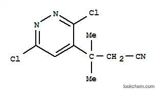 Molecular Structure of 124420-27-5 (3-(3,6-dichloropyridazin-4-yl)-3-methylbutanenitrile)