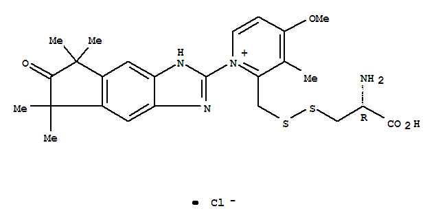 Pyridinium,2-[[(2-amino-2-carboxyethyl)dithio]methyl]-4-methoxy-3-methyl-1-(1,5,6,7-tetrahydro-5,5,7,7-tetramethyl-6-oxoindeno[5,6-d]imidazol-2-yl)-,chloride, (R)- (9CI)