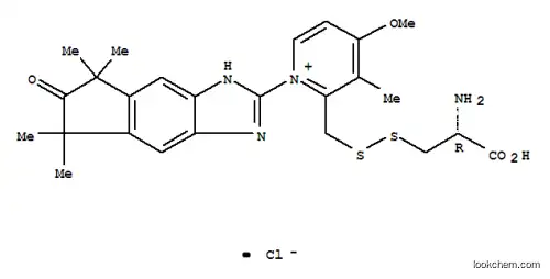 Molecular Structure of 124473-36-5 (3-({[4-methoxy-3-methyl-1-(5,5,7,7-tetramethyl-6-oxo-1,5,6,7-tetrahydroindeno[5,6-d]imidazol-2-yl)pyridinium-2-yl]methyl}disulfanyl)alanine chloride)