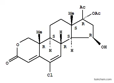 Molecular Structure of 124530-41-2 (Cyclopenta[5,6]naphtho[1,2-c]pyran-2(4H)-one,7-acetyl-7-(acetyloxy)-11-chloro-4a,4b,5,6,6a,7,8,9,9a,9b-decahydro-9-hydroxy-4a,6a-dimethyl-,(4aR,4bS,6aS,7R,9R,9aS,9bR)-)