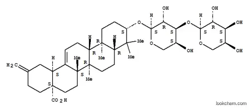 Molecular Structure of 124711-29-1 (30-Noroleana-12,20(29)-dien-28-oicacid, 3-[(3-O-a-L-arabinopyranosyl-a-L-arabinopyranosyl)oxy]-, (3b)- (9CI))