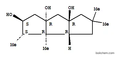 Molecular Structure of 124724-99-8 (1H-Cyclopenta[a]pentalene-2,6a,7a(2H,7H)-triol,hexahydro-3,3a,5,5-tetramethyl-, (2R,3R,3aS,3bS,6aS,7aS)-rel-(-)- (9CI))