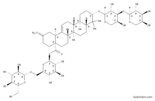 Molecular Structure of 124729-28-8 (30-Noroleana-12,20(29)-dien-28-oicacid, 3-[(3-O-a-L-arabinopyranosyl-a-L-arabinopyranosyl)oxy]-, 6-O-b-D-glucopyranosyl-b-D-glucopyranosyl ester, (3b)- (9CI))