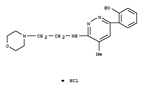 Molecular Structure of 124774-47-6 (Phenol,2-[5-methyl-6-[[2-(4-morpholinyl)ethyl]amino]-3-pyridazinyl]-, hydrochloride(1:1))