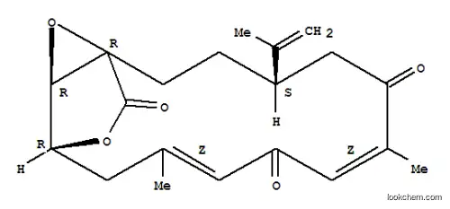 Molecular Structure of 125185-56-0 (15,17-Dioxatricyclo[11.2.2.01,14]heptadeca-7,10-diene-6,9,16-trione,7,11-dimethyl-4-(1-methylethenyl)-, (1R,4S,7Z,10Z,13R,14R)-rel-(+)- (9CI))