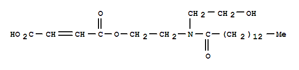 Molecular Structure of 125249-20-9 (2-Butenedioic acid,1-[2-[(2-hydroxyethyl)(1-oxotetradecyl)amino]ethyl] ester)