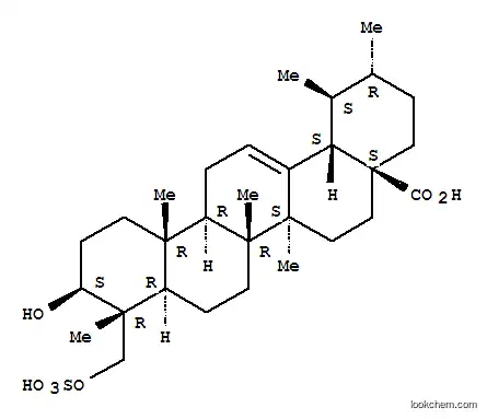 Molecular Structure of 125343-13-7 ((3beta)-3-hydroxy-23-(sulfooxy)urs-12-en-28-oic acid)