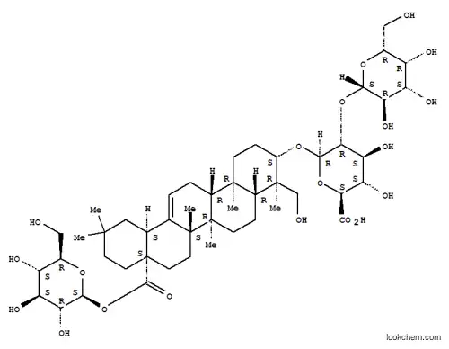 Molecular Structure of 125481-27-8 (b-D-Glucopyranosiduronic acid, (3b,4a)-28-(b-D-glucopyranosyloxy)-23-hydroxy-28-oxoolean-12-en-3-yl 2-O-b-D-galactopyranosyl- (9CI))