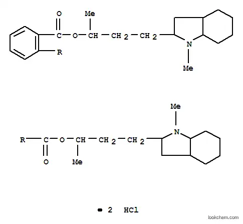 Molecular Structure of 125503-58-4 (bis[1-methyl-3-(1-methyloctahydro-1H-indol-2-yl)propyl] benzene-1,2-dicarboxylate dihydrochloride)