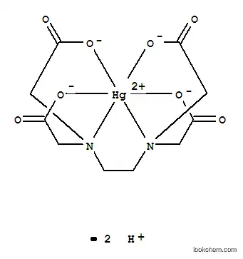 Molecular Structure of 12558-92-8 (Mercurate(2-),[[N,N'-1,2-ethanediylbis[N-[(carboxy-kO)methyl]glycinato-kN,kO]](4-)]-, hydrogen (1:2), (OC-6-21)-)