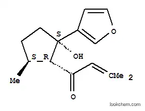 Molecular Structure of 125826-69-9 (2-Buten-1-one,1-[(1R,2S,5S)-2-(3-furanyl)-2-hydroxy-5-methylcyclopentyl]-3-methyl-)