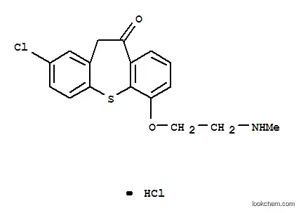 Molecular Structure of 125981-96-6 (2-chloro-6-[2-(methylamino)ethoxy]dibenzo[b,f]thiepin-10(11H)-one hydrochloride)