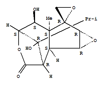 Molecular Structure of 126149-73-3 (Spiro[2,5-methano-7H-oxireno[3,4]cyclopent[1,2-d]oxepin-7,2'-oxiran]-3(2H)-one,hexahydro-6,8-dihydroxy-6a-methyl-8-(1-methylethyl)-,(1aR,1bS,2R,2'R,5S,6S,6aS,7aR,8R)-)