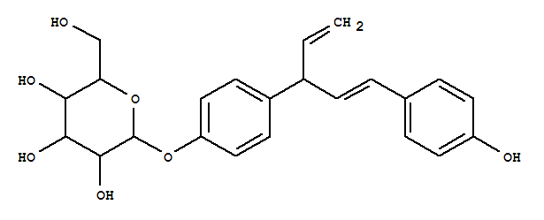 Molecular Structure of 126431-35-4 (b-D-Glucopyranoside,4-[(2Z)-1-ethenyl-3-(4-hydroxyphenyl)-2-propenyl]phenyl (9CI))