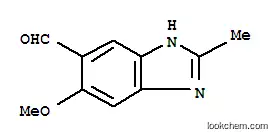 Molecular Structure of 126436-25-7 (1H-Benzimidazole-5-carboxaldehyde,6-methoxy-2-methyl-(9CI))