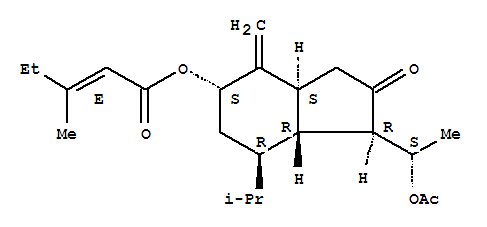 2-Pentenoic acid,3-methyl-,(1R,3aS,5S,7R,7aR)-1-[(1S)-1-(acetyloxy)ethyl]octahydro-4-methylene-7-(1-methylethyl)-2-oxo-1H-inden-5-ylester, (2E)-rel-