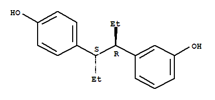 Molecular Structure of 126518-49-8 (Phenol,3-[(1R,2S)-1-ethyl-2-(4-hydroxyphenyl)butyl]-, rel-)