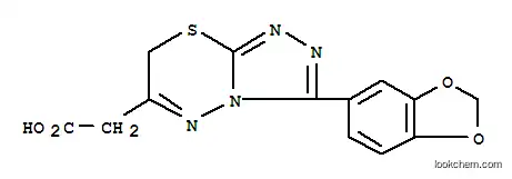 Molecular Structure of 126598-32-1 ([3-(1,3-benzodioxol-5-yl)-7H-[1,2,4]triazolo[3,4-b][1,3,4]thiadiazin-6-yl]acetic acid)