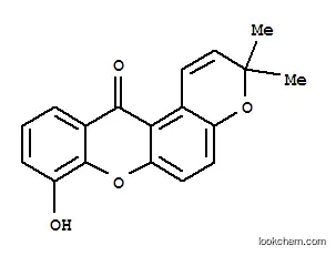 Molecular Structure of 127214-78-2 (Pyrano[3,2-a]xanthen-12(3H)-one,8-hydroxy-3,3-dimethyl-)