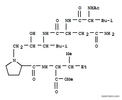 Molecular Structure of 127231-51-0 (methyl 1-{(2S,3S)-3-[(N-acetyl-L-leucyl-L-asparaginyl)amino]-2-hydroxy-5-methylhexyl}-L-prolyl-L-isoleucinate)