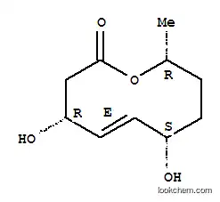 Molecular Structure of 127393-88-8 (2H-Oxecin-2-one,3,4,7,8,9,10-hexahydro-4,7-dihydroxy-10-methyl-, (4R,5E,7S,10R)-)