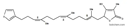 Molecular Structure of 127486-65-1 (2(5H)-Furanone,5-[(2E,6Z,10Z)-13-(3-furanyl)-2,6,10-trimethyl-2,6,10-tridecatrienyl]-4-hydroxy-3-methyl-(9CI))