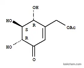 Molecular Structure of 127545-54-4 (2-Cyclohexen-1-one,3-[(acetyloxy)methyl]-4,5,6-trihydroxy-, (4R,5S,6R)-)