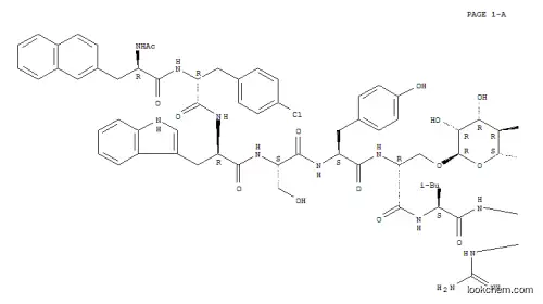 LHRH, Ac-2-Nal(1)-4-Cl-Phe(2)-Trp(3)-Ser(Rha)(6)-AzGlyNH2(10)-