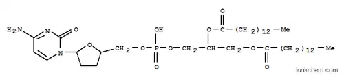Molecular Structure of 128008-48-0 ((6S)-1-[(2S,5R)-5-(4-amino-2-oxopyrimidin-1(2H)-yl)tetrahydrofuran-2-yl]-3-hydroxy-3-oxido-9-oxo-2,4,8-trioxa-3lambda~5~-phosphadocosan-6-yl tetradecanoate)