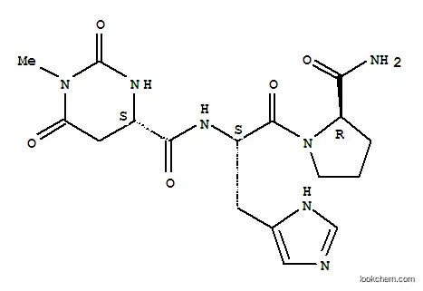 Molecular Structure of 128111-64-8 (N-{[(4S)-1-methyl-2,6-dioxohexahydropyrimidin-4-yl]carbonyl}-L-histidyl-D-prolinamide)