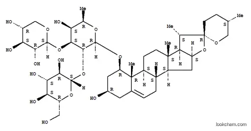 Molecular Structure of 128397-47-7 (b-D-Galactopyranoside, (1b,3b,25S)-3-hydroxyspirost-5-en-1-yl O-b-D-glucopyranosyl-(1®2)-O-[b-D-xylopyranosyl-(1®3)]-6-deoxy-)