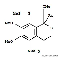 Molecular Structure of 128397-83-1 (Ethanone,1-[5-(dimethylamino)-3,4-dihydro-1,6,7-trimethoxy-8-(methyldithio)-1H-2-benzothiopyran-1-yl]-(9CI))