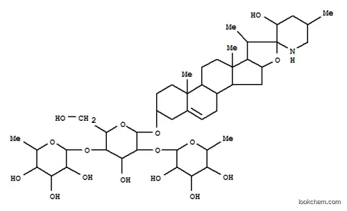 Molecular Structure of 128397-85-3 (b-D-Glucopyranoside, (3b,22a,23S,25R)-23-hydroxyspirosol-5-en-3-yl O-6-deoxy-a-L-mannopyranosyl-(1&reg;2)-O-[6-deoxy-a-L-mannopyranosyl-(1&reg;4)]- (9CI))