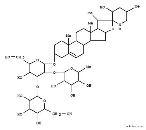 Molecular Structure of 128397-86-4 (b-D-Galactopyranoside, (3b,22a,23S,25R)-23-hydroxyspirosol-5-en-3-yl O-6-deoxy-a-L-mannopyranosyl-(1®2)-O-[b-D-glucopyranosyl-(1®3)]- (9CI))