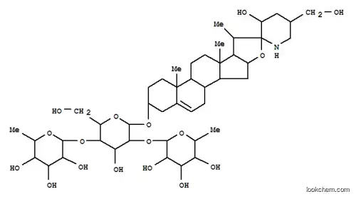 Molecular Structure of 128397-87-5 (b-D-Glucopyranoside, (3b,22a,23S,25R)-23,27-dihydroxyspirosol-5-en-3-yl O-6-deoxy-a-L-mannopyranosyl-(1®2)-O-[6-deoxy-a-L-mannopyranosyl-(1®4)]- (9CI))